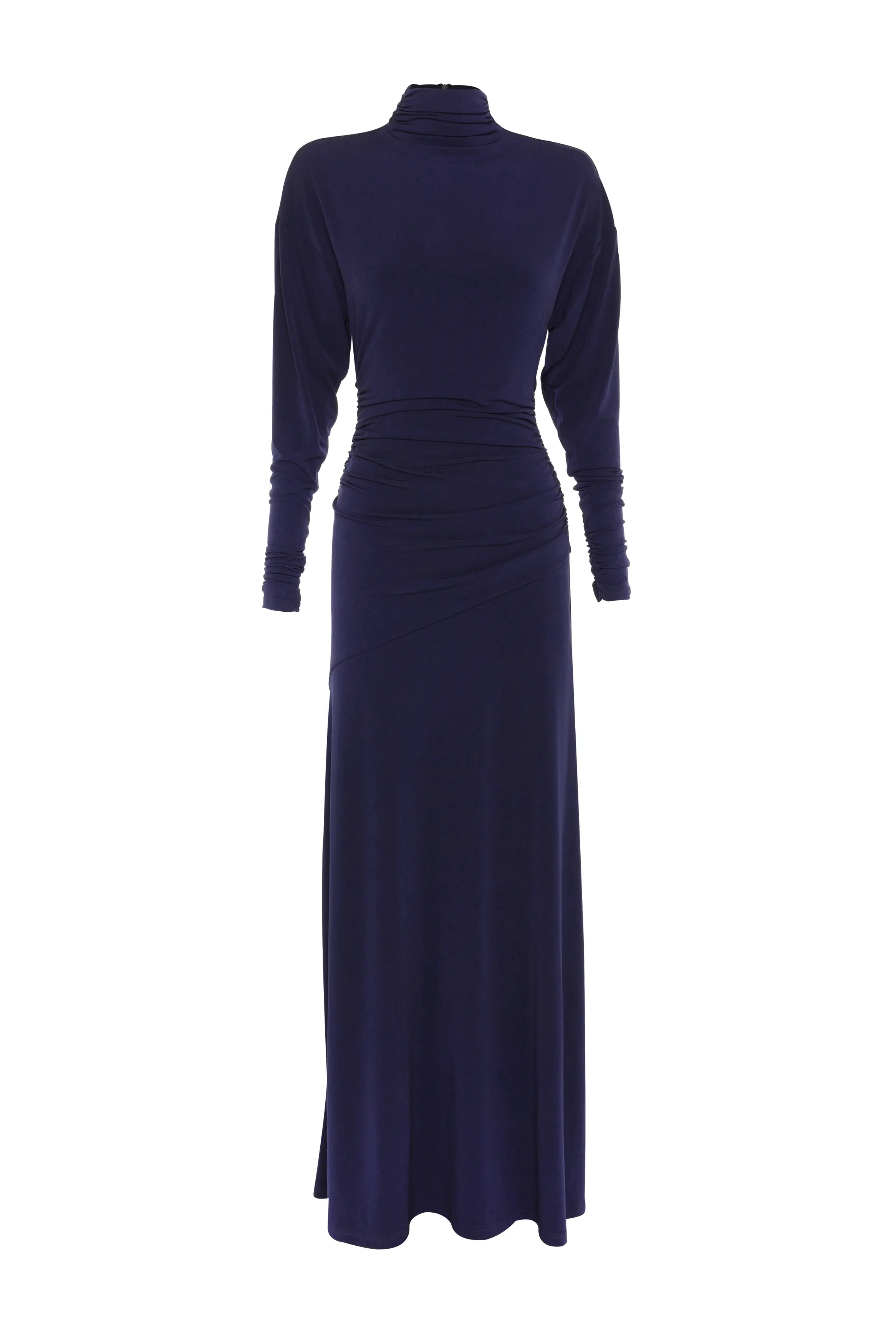 On & On Maxi Dress - Mossman | Navy Stretch Jersey Long Sleeve Dress | Ghost Image