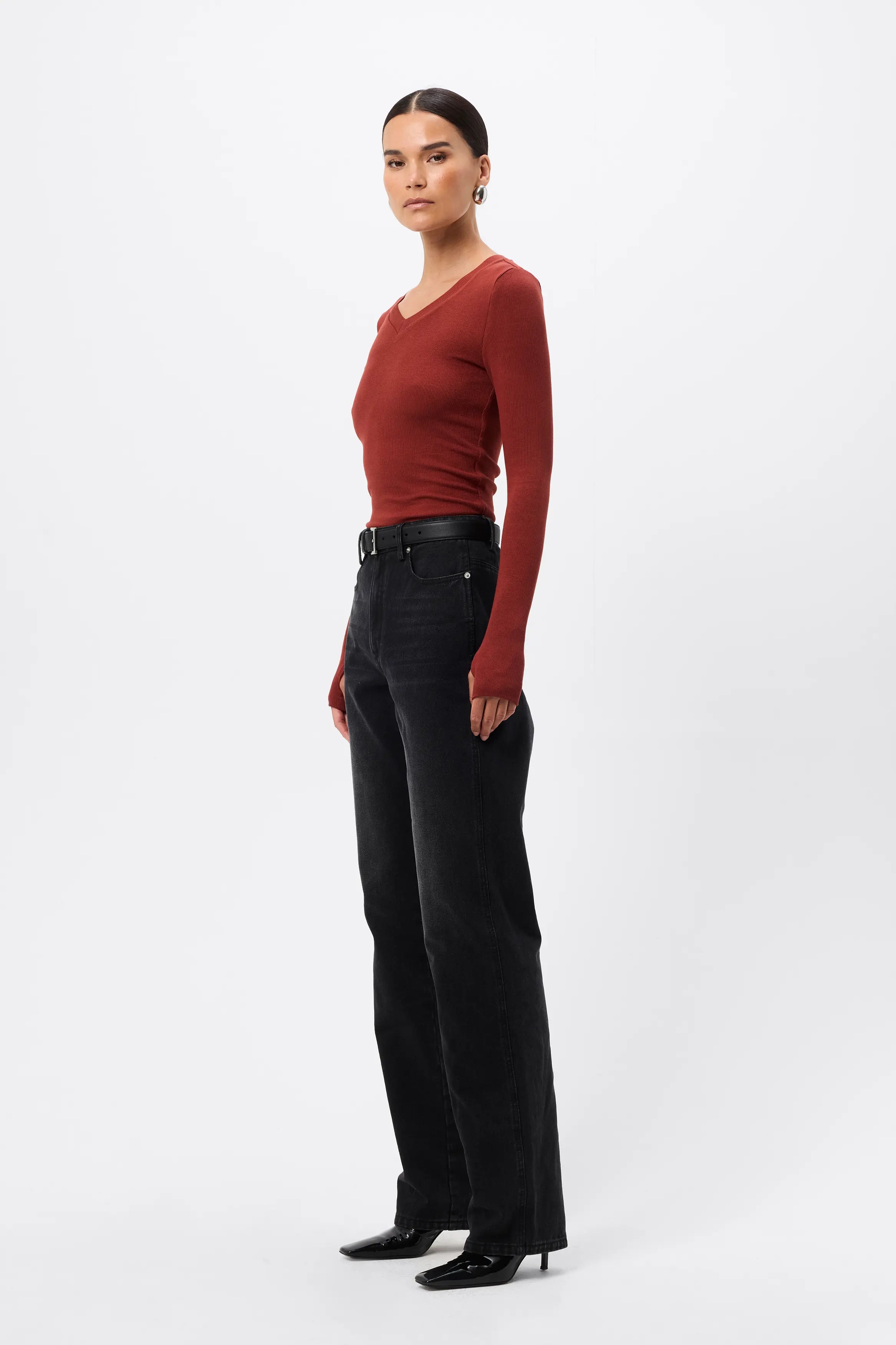 Sedona Top - Mossman | Red Women's Long Sleeve Top | Image 3