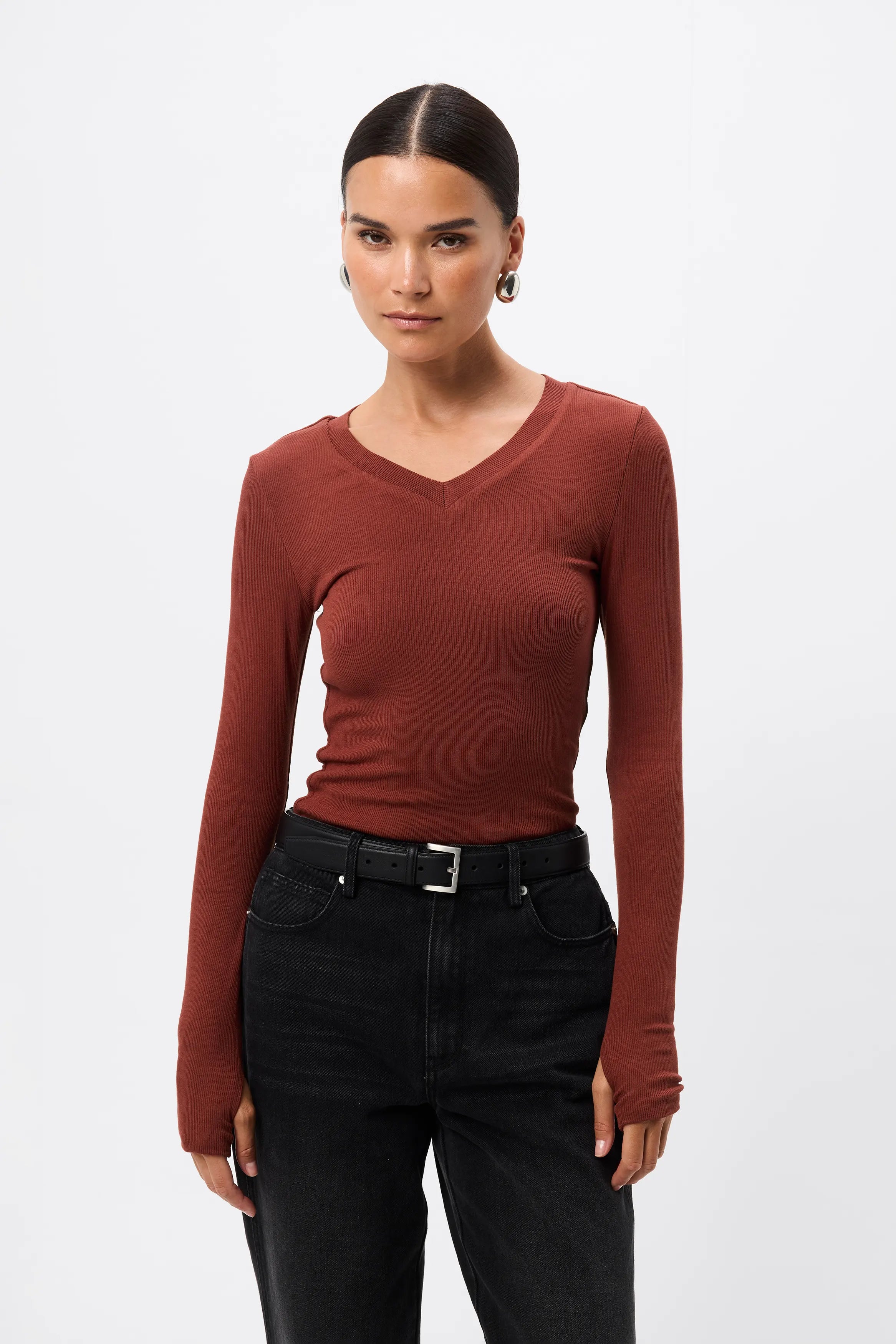 Sedona Top - Mossman | Red Women's Long Sleeve Top | Image 1