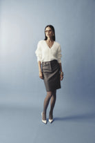 Addison Cardigan - Mossman | White Soft Fluffy Fuzzy Knit Top | Image 2