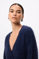 Addison Cardigan - Mossman | Navy Soft Fluffy Fuzzy Knit Top | Image 3