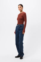 The Brooklyn Top - Mossman | Red Ribbed Jersey Top | Image 6