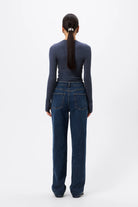 The Brooklyn Top - Mossman | Blue Ribbed Jersey Top | Image 7