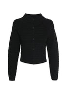 Carter Cardigan - Mossman | Black Crocodile Texture Knit Top | Ghost Image