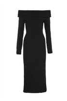 Carter Knit Midi Dress - Mossman | Black Crocodile Off Shoulder Dress | Ghost Image