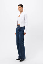 Carter Cardigan - Mossman | White Crocodile Texture Knit Top | Image 4