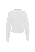 Carter Cardigan - Mossman | White Crocodile Texture Knit Top | Ghost Image