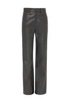 Jordan Wide Leg Pant - Mossman | Grey Pebbled Leather High Waisted Fit | Ghost Image