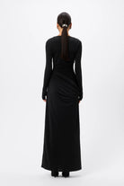 Lure Maxi Dress - Mossman | Black Mesh Panelled Long Sleeve Dress | Image 7