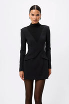 Lure Mini Dress - Mossman | Tailored Mesh Panel Little Black Dress | Image 6