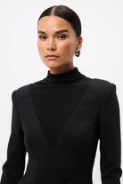 Lure Mini Dress - Mossman | Tailored Mesh Panel Little Black Dress | Image 5