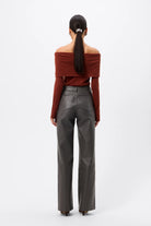Maine Off Shoulder Merino Top - Mossman | Red Women's Knit Top | Image 7