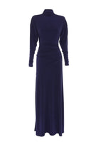 On & On Maxi Dress - Mossman | Navy Stretch Jersey Long Sleeve Dress | Ghost Image